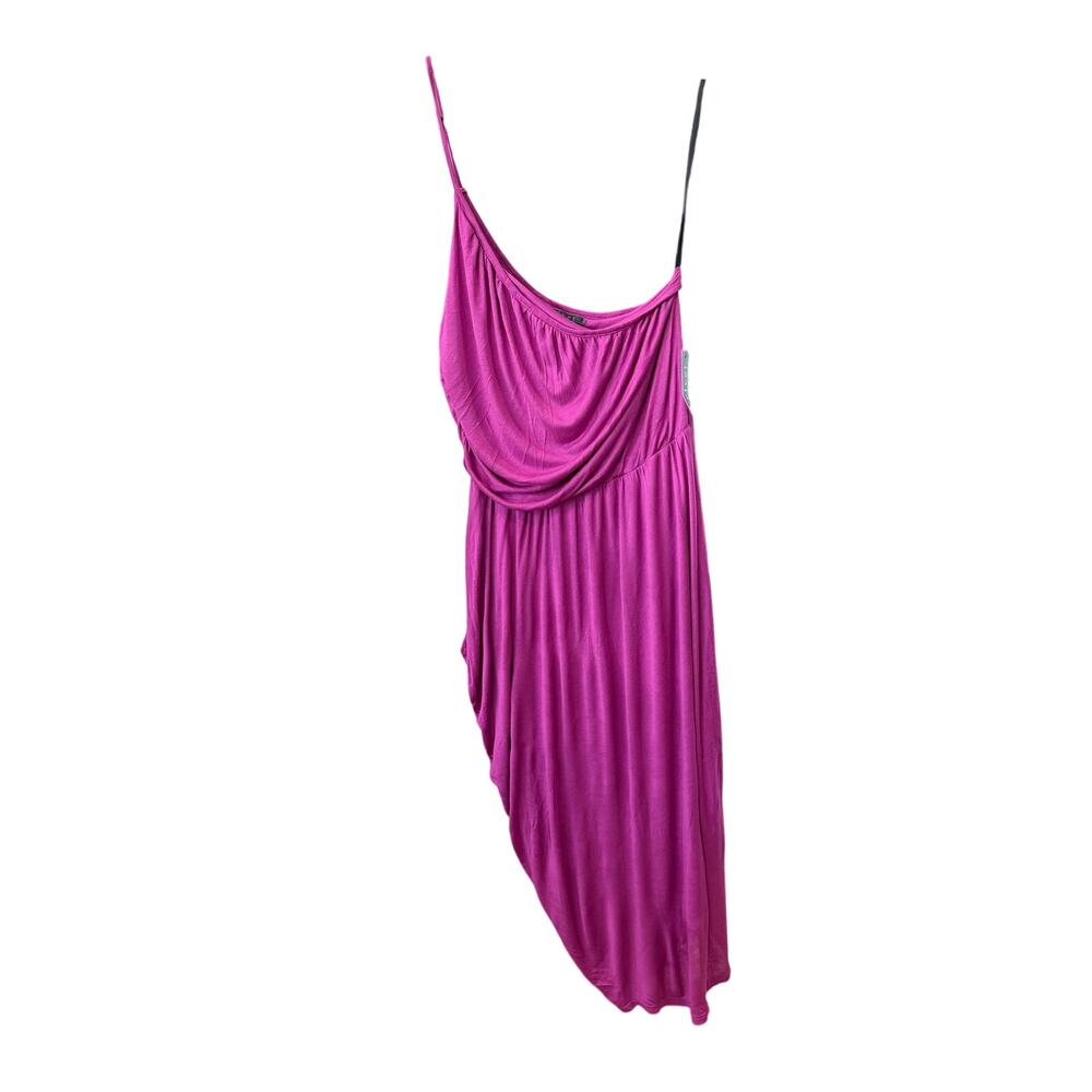 ✨ VELVET Graham Spencer Fuchsia One Shoulder Dress M NWT Asymmetrical 💖 - Picture 2 of 9